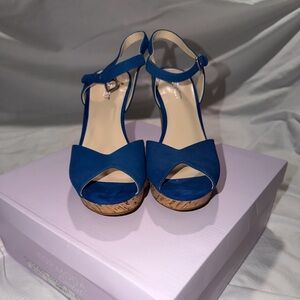 Nine West Chic Blue Peep-Toe Heels